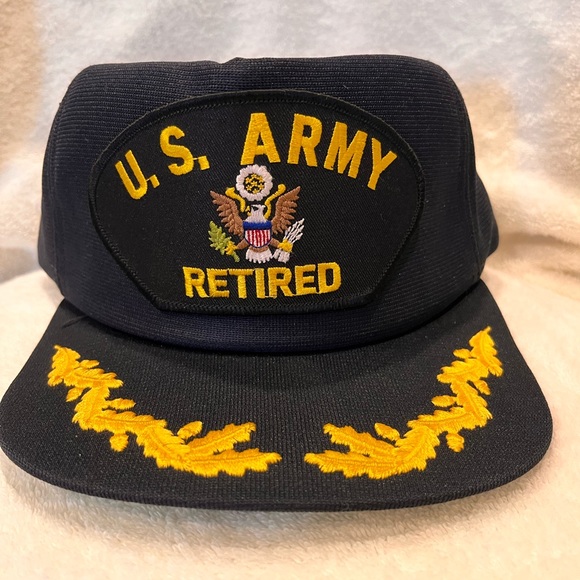 U S ARMY  CAP  " US ARMY RETIRED “COLOR NAVY BLUE Adjustable USED - Picture 3 of 11